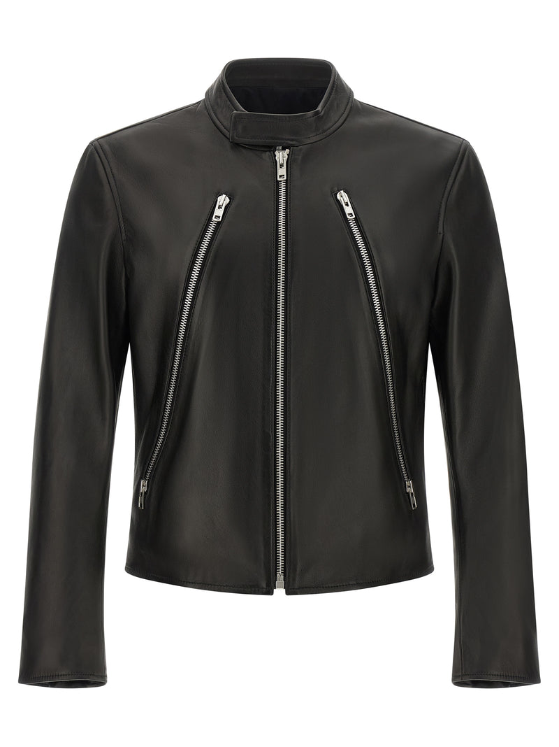 Maison Margiela Black Lamb Leather Leather Jacket