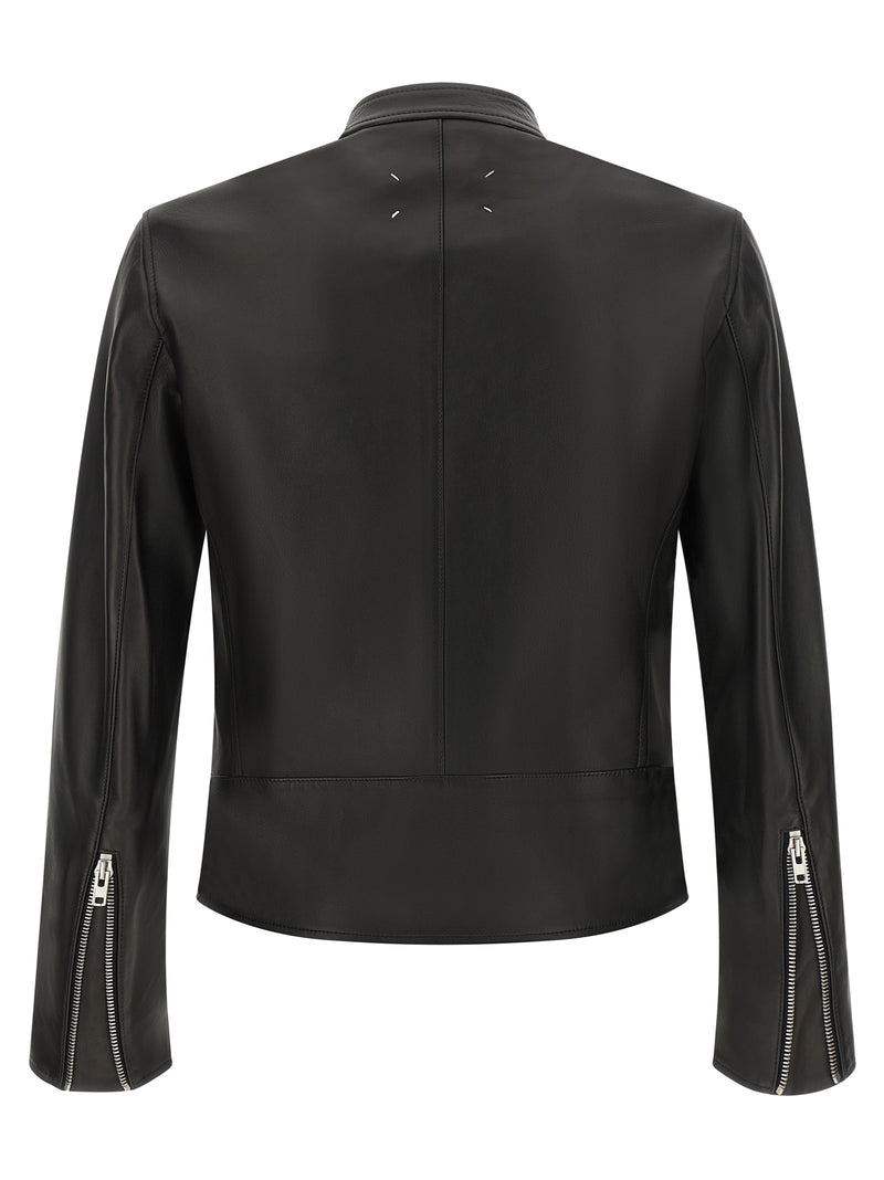 Maison Margiela Black Lamb Leather Leather Jacket