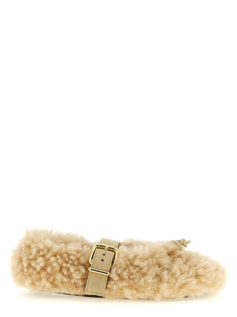 Marni Beige Lambskin Ballet Flats