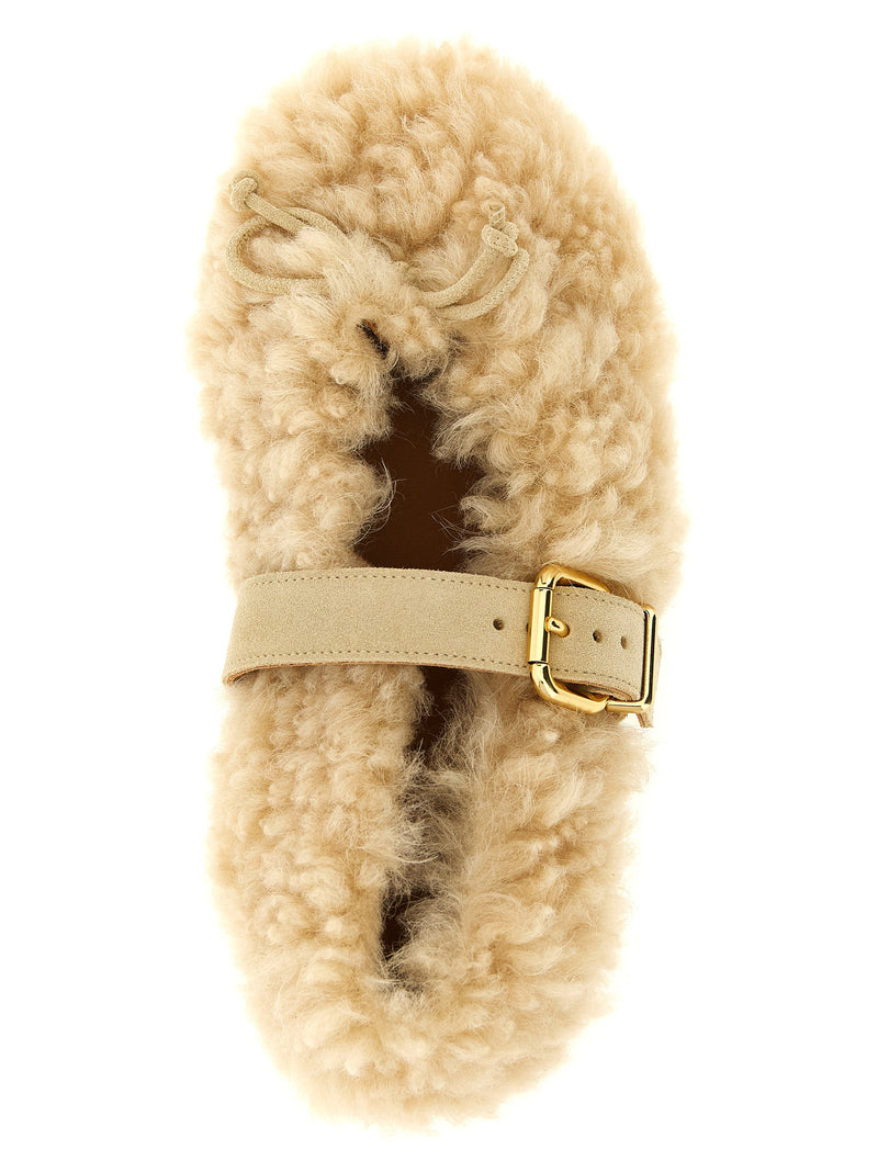 Marni Beige Lambskin Ballet Flats