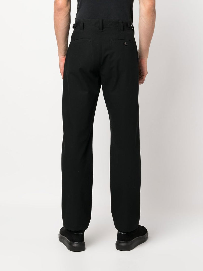 Alexander McQueen drawstring-hem Cotton Trousers | URBALENTI™