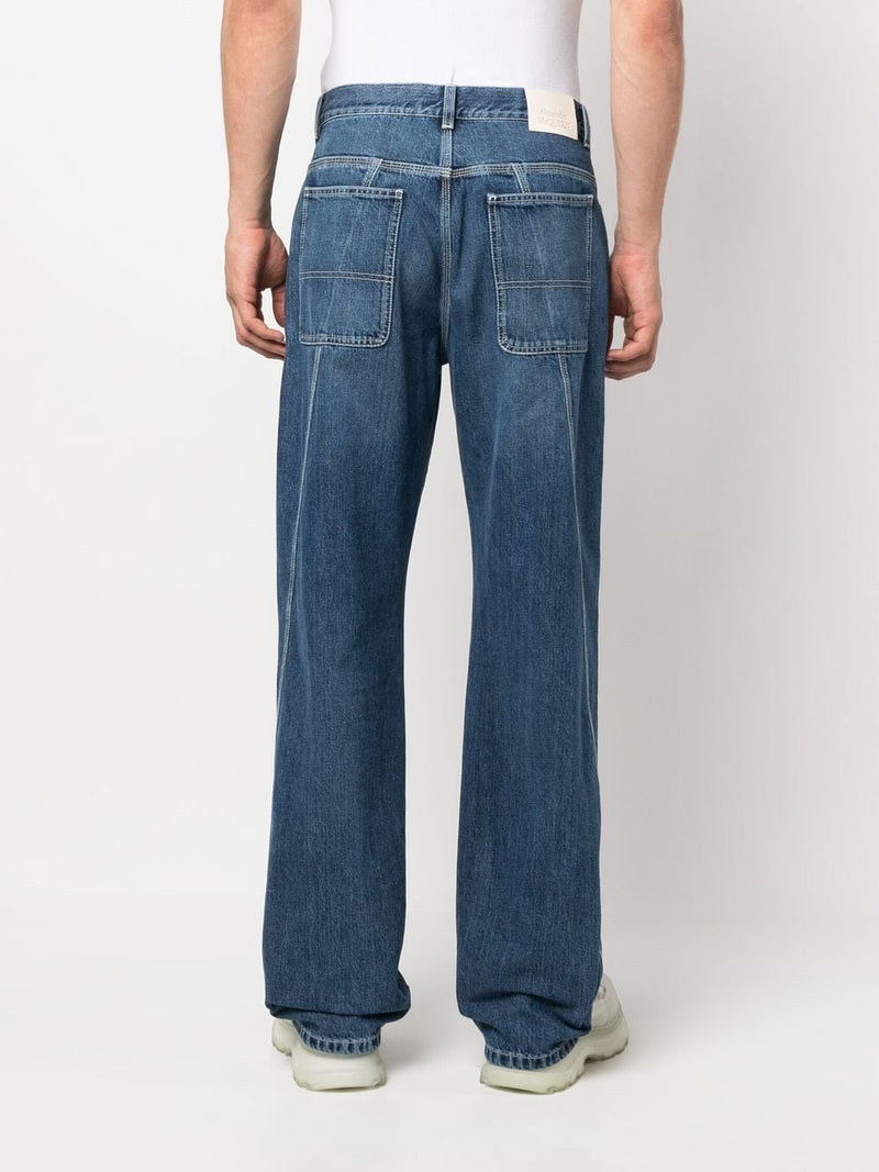 Alexander McQueen wide-leg panelled jeans | Urbalenti™ NYC