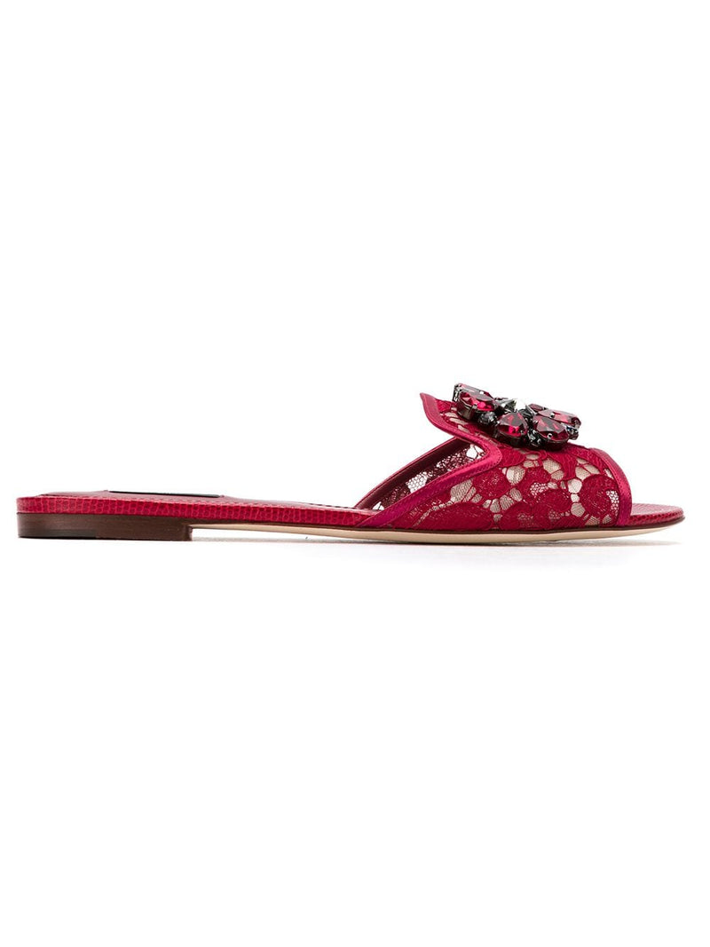 Dolce & Gabbana Rainbow Lace brooch-detail sandals | Urbalenti™ NYC