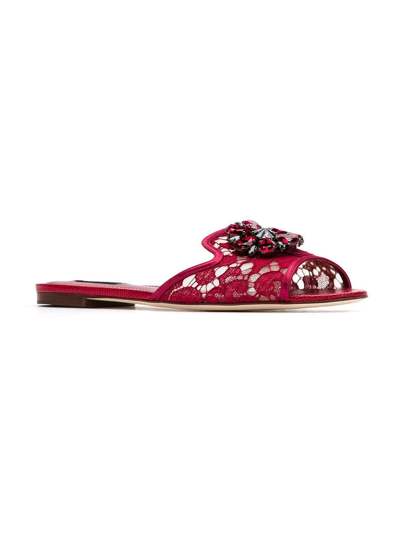 Dolce & Gabbana Rainbow Lace brooch-detail sandals | Urbalenti™ NYC