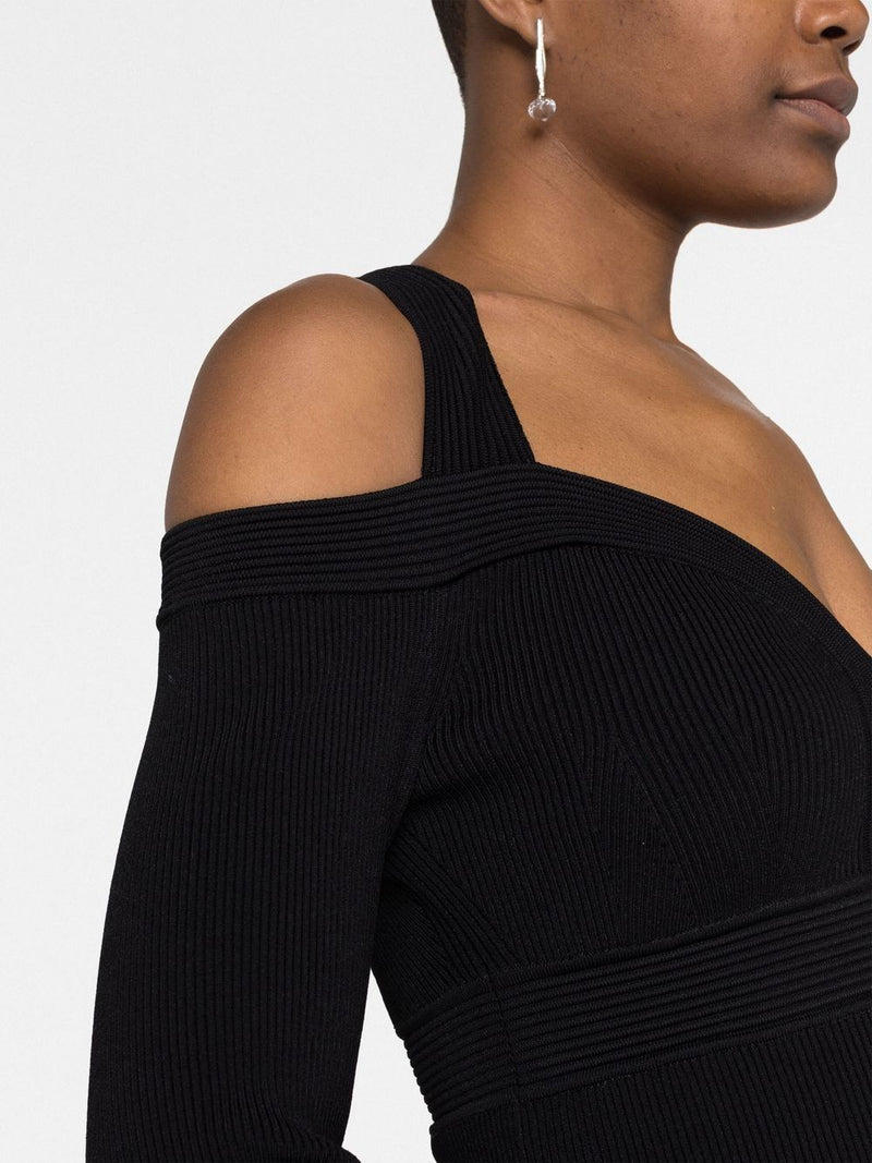 Alexander McQueen Short knitted dress with V-neck | Urbalenti | Urbalent... | Urbalenti™ NYC