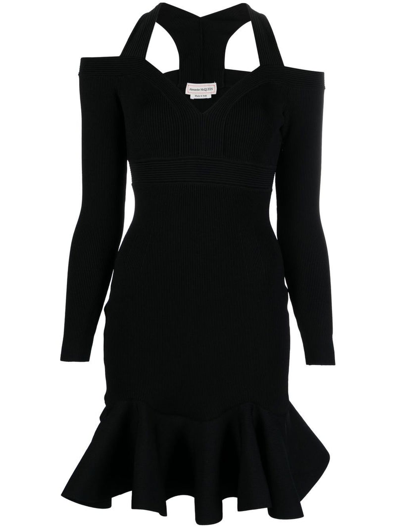 Alexander McQueen Short knitted dress with V-neck | Urbalenti | Urbalent... | Urbalenti™ NYC