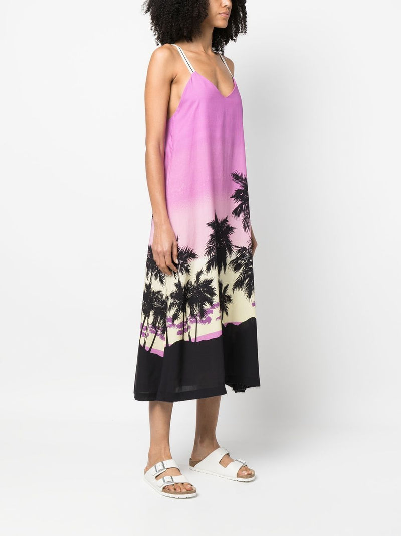 Palm Angels Sunset print midi dress | Urbalenti™ NYC