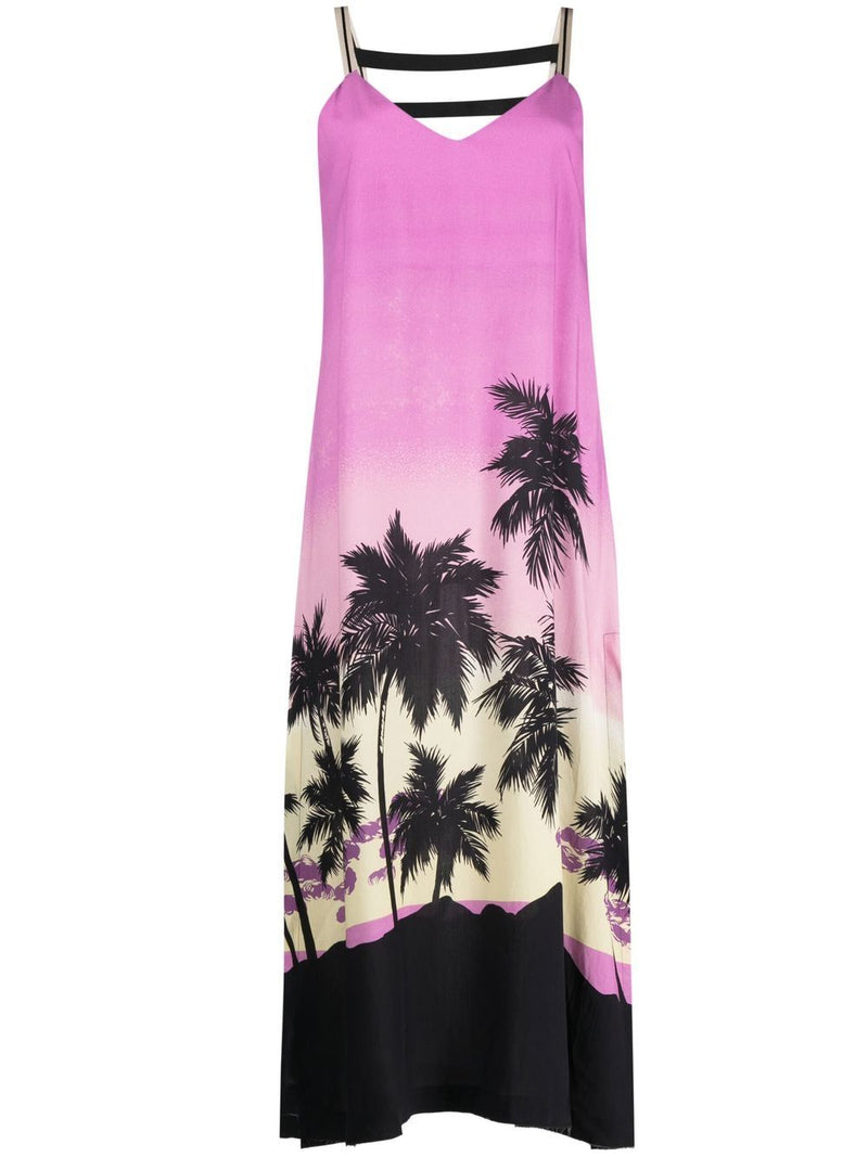 Palm Angels Sunset print midi dress | Urbalenti™ NYC