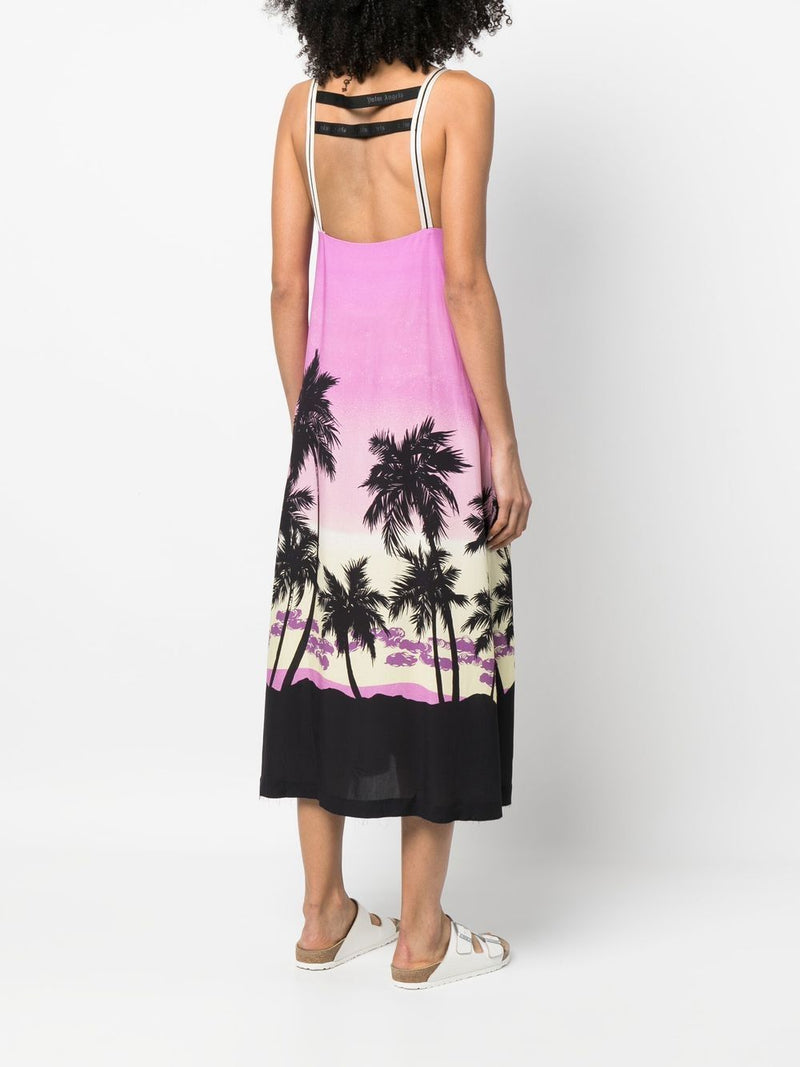 Palm Angels Sunset print midi dress | Urbalenti™ NYC