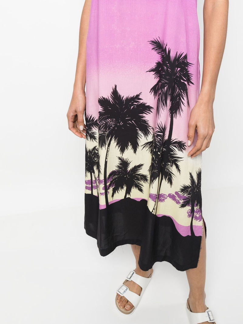 Palm Angels Sunset print midi dress | Urbalenti™ NYC