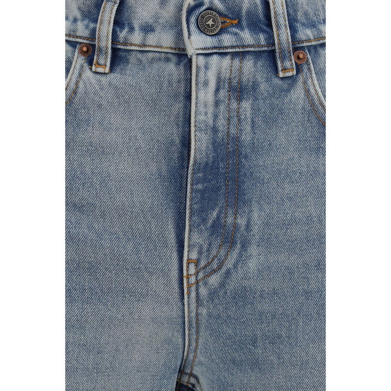 Golden Goose Blue Cotton Straight-Leg Jeans