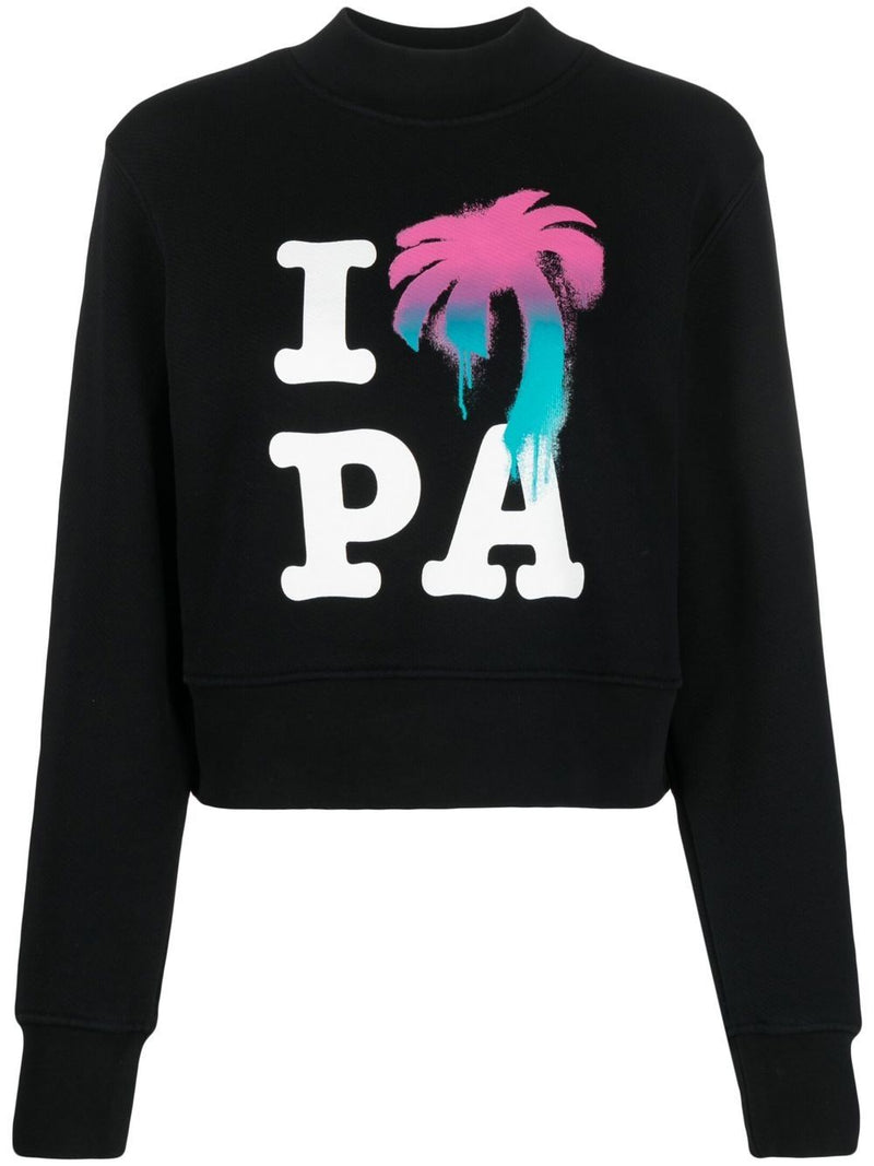 Palm Angels I Love PA cotton crewneck sweatshirt | Urbalenti | Urbalenti... | Urbalenti™ NYC