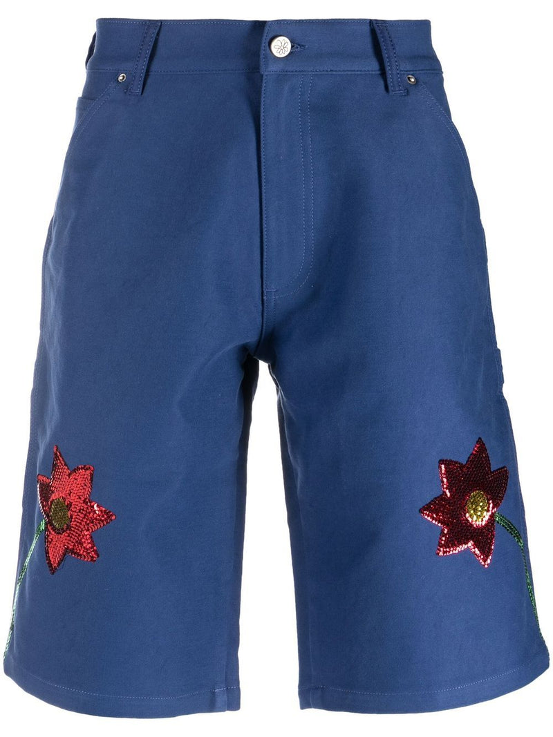 Sky High Farm Workwear Sky High Farm Workwear Embroidered denim shorts
