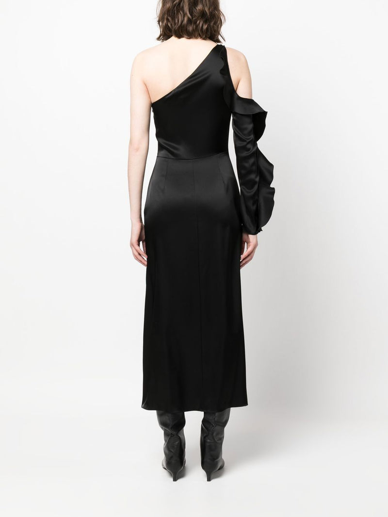 David Koma David Koma Ruffle detail one shoulder midi dress