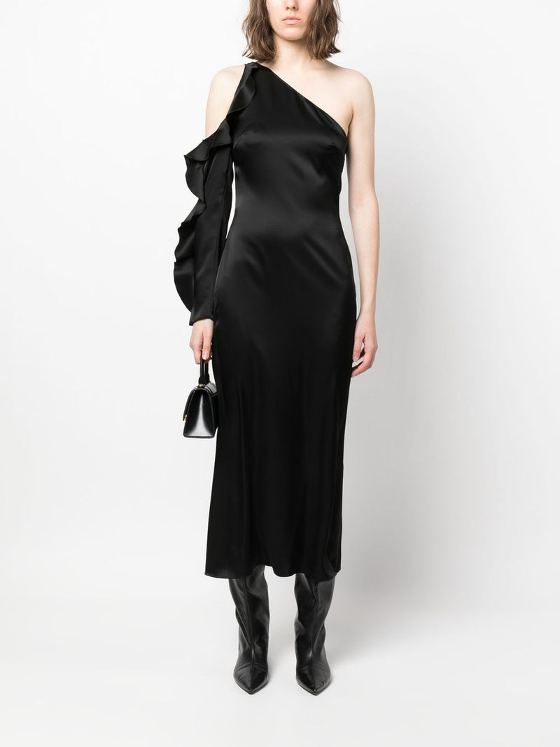 David Koma David Koma Ruffle detail one shoulder midi dress