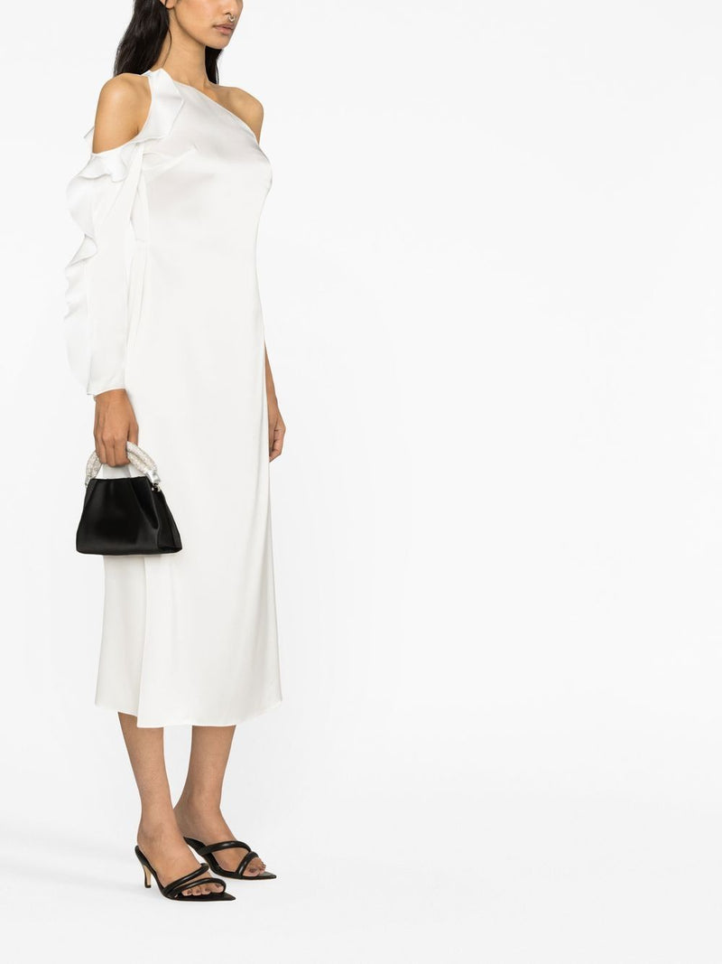 David Koma David Koma Ruffle detail one shoulder midi dress