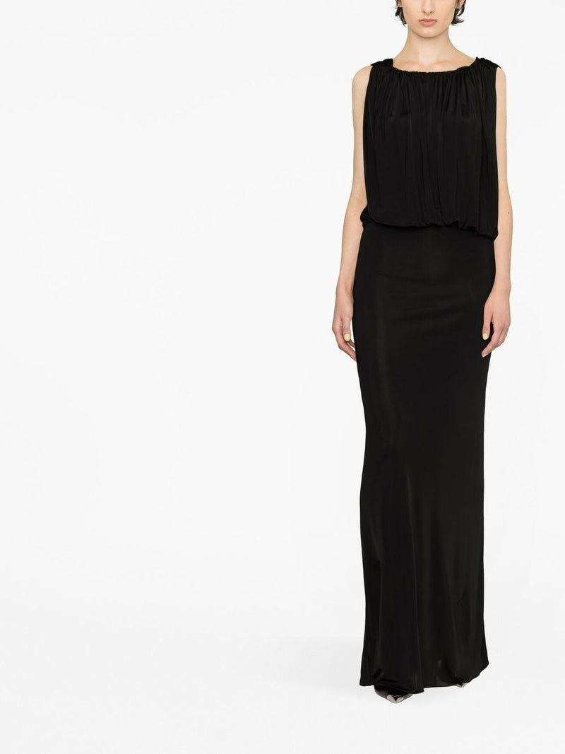 Saint Laurent draped sleeveless jersey dress | Urbalenti™ NYC