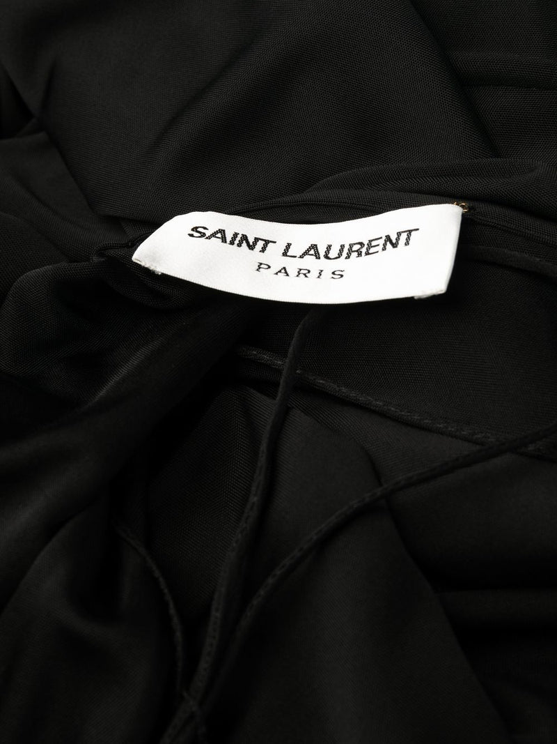 Saint Laurent draped sleeveless jersey dress | Urbalenti™ NYC