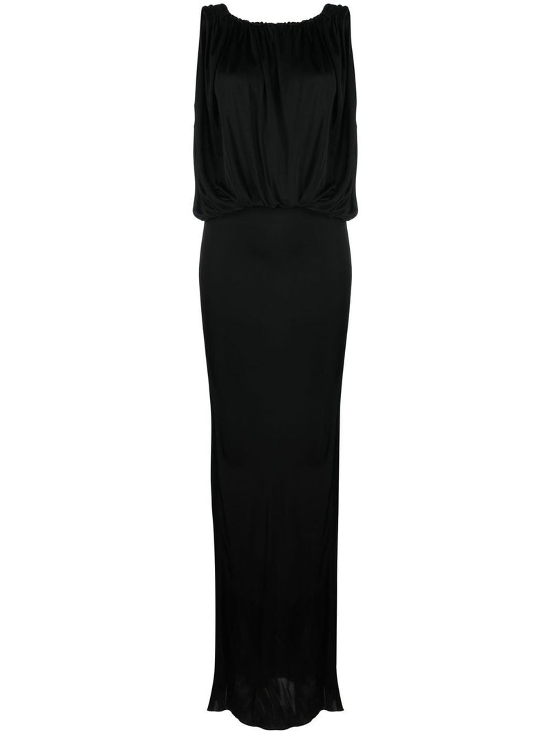 Saint Laurent draped sleeveless jersey dress | Urbalenti™ NYC