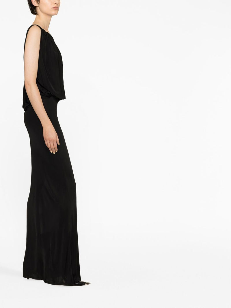 Saint Laurent draped sleeveless jersey dress | Urbalenti™ NYC