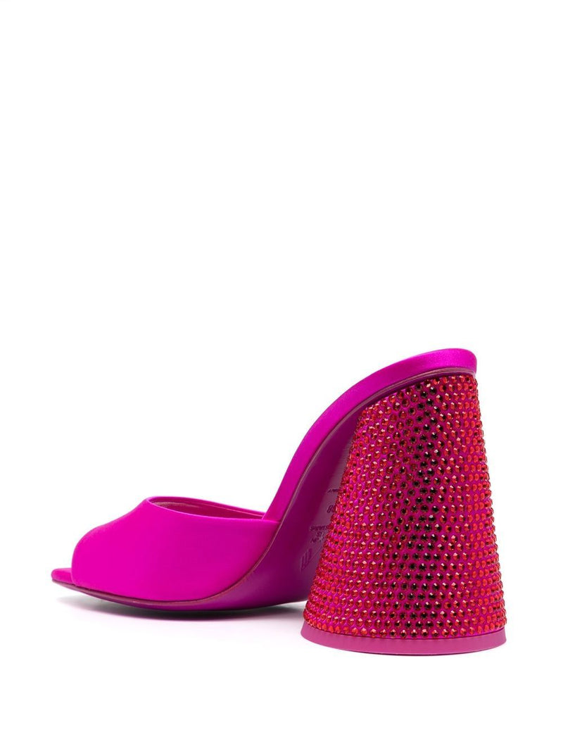 The Attico Luz embellished satin mules | Urbalenti™ NYC