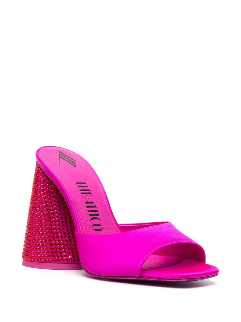 The Attico Luz embellished satin mules | Urbalenti™ NYC