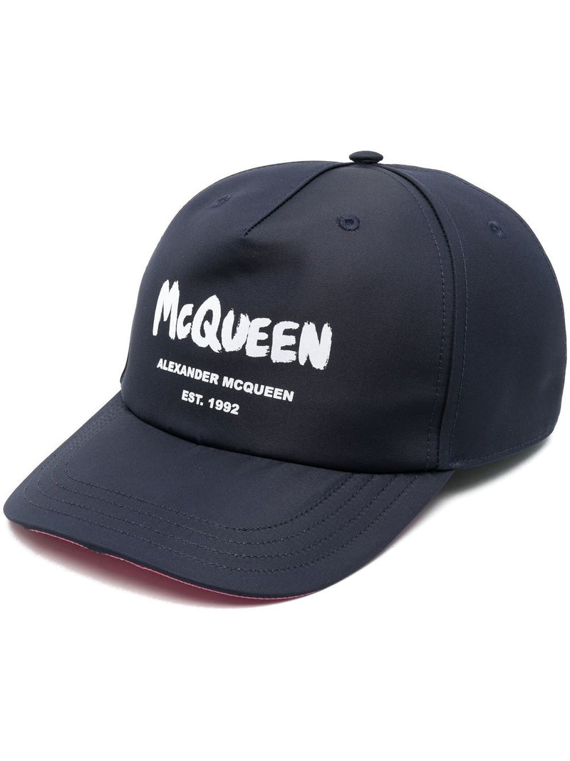 Alexander McQueen Logo baseball cap - Navy Blue Leather | Urbalenti | Ur... | Urbalenti™ NYC