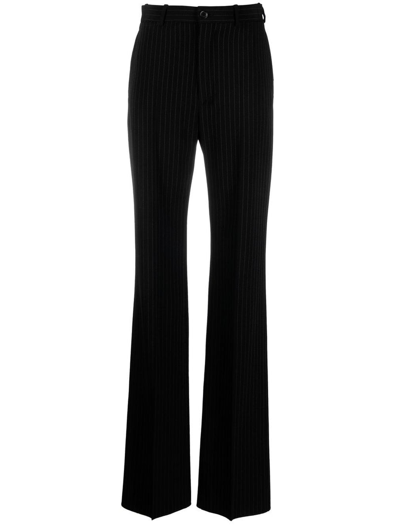 Balenciaga pinstripe straight-leg trousers | Urbalenti™ NYC