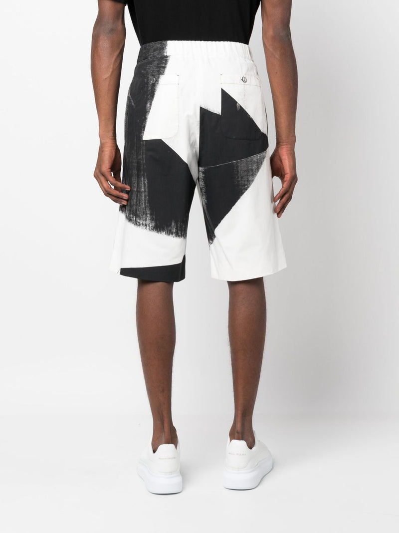 Alexander McQueen abstract-print cotton bermuda shorts | Urbalenti | Urb... | Urbalenti™ NYC