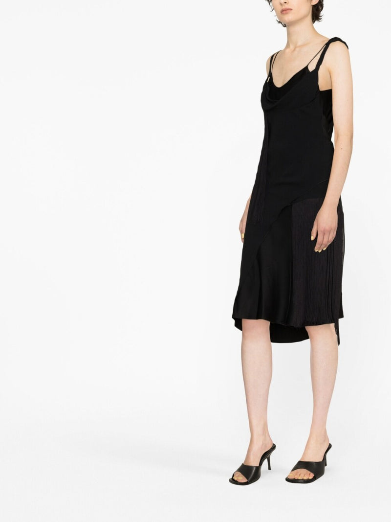 Victoria Beckham Asymmetric fringe mini dress | Urbalen... | Urbalenti™ NYC