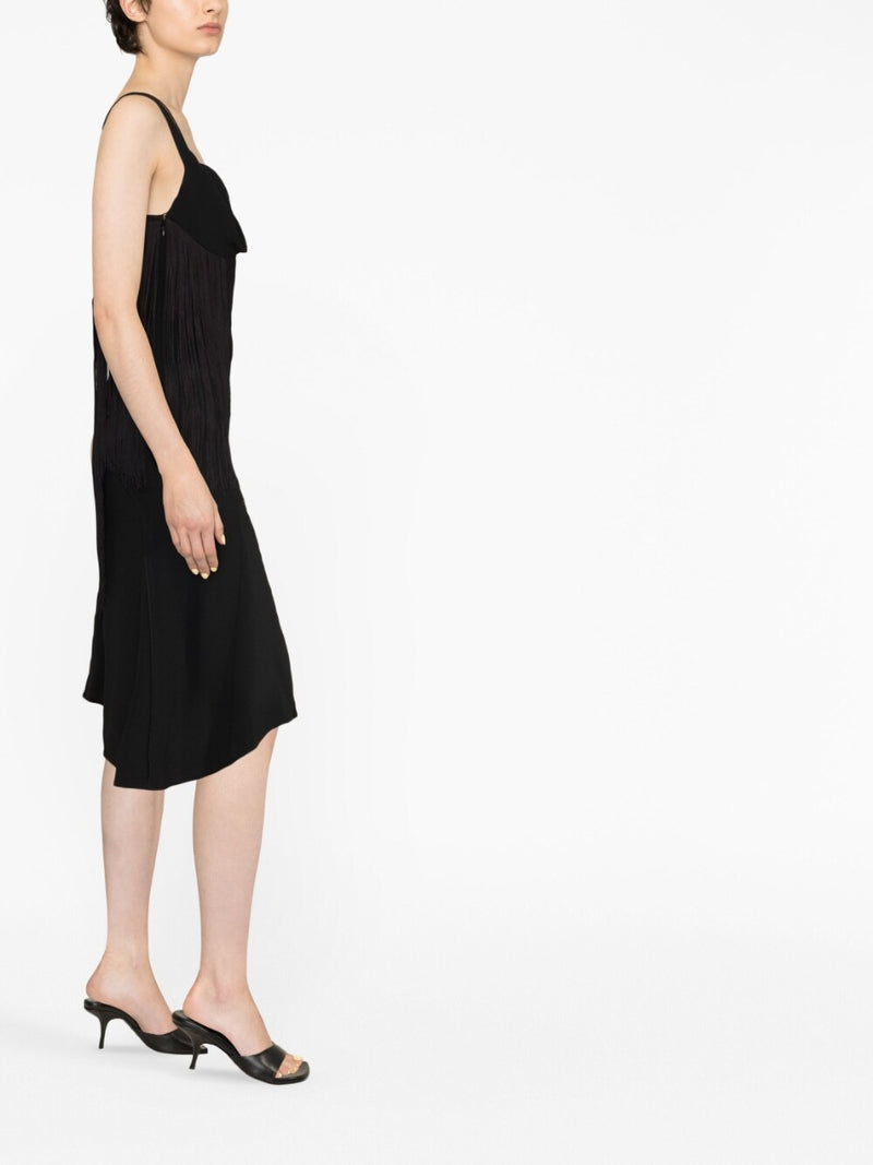 Victoria Beckham Asymmetric fringe mini dress | Urbalen... | Urbalenti™ NYC