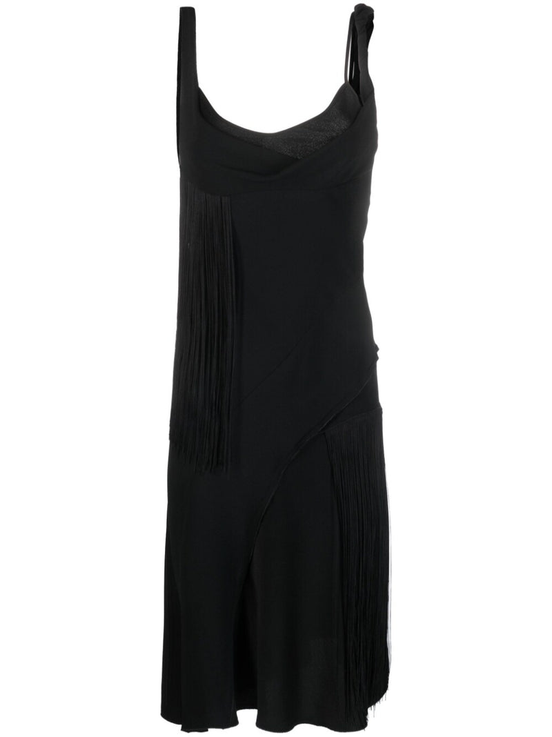 Victoria Beckham Asymmetric fringe mini dress | Urbalen... | Urbalenti™ NYC
