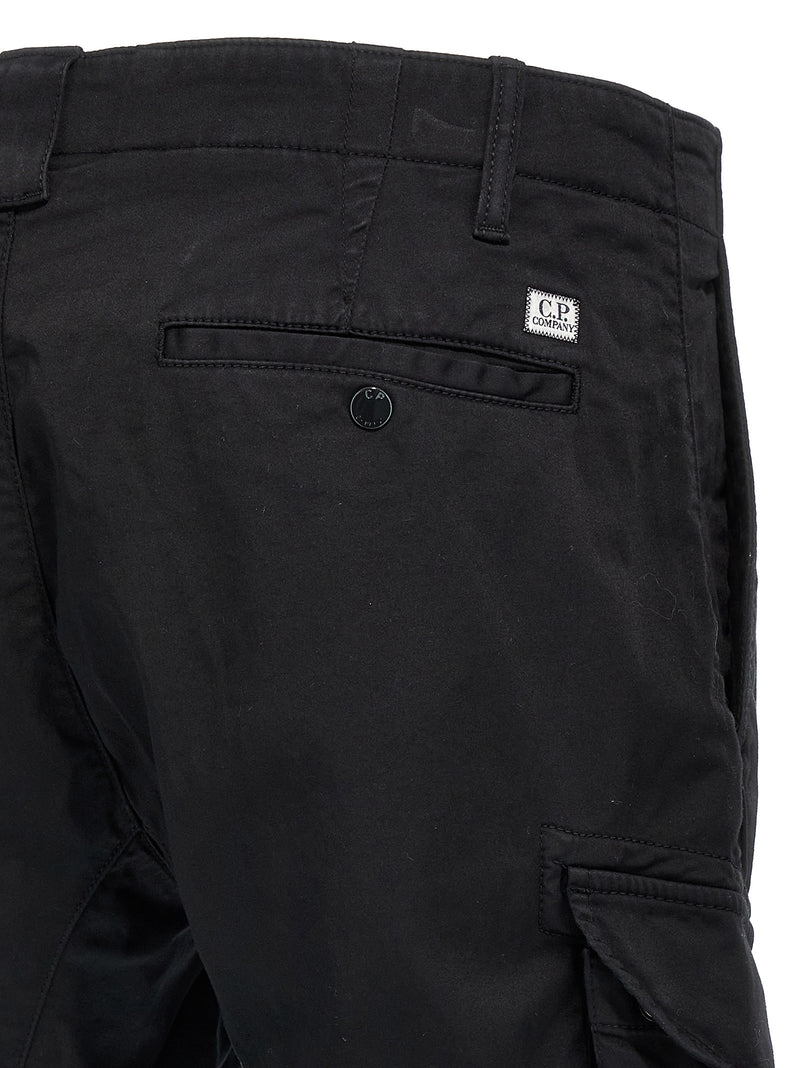 C.P. Company Black Cotton Cargo Pants
