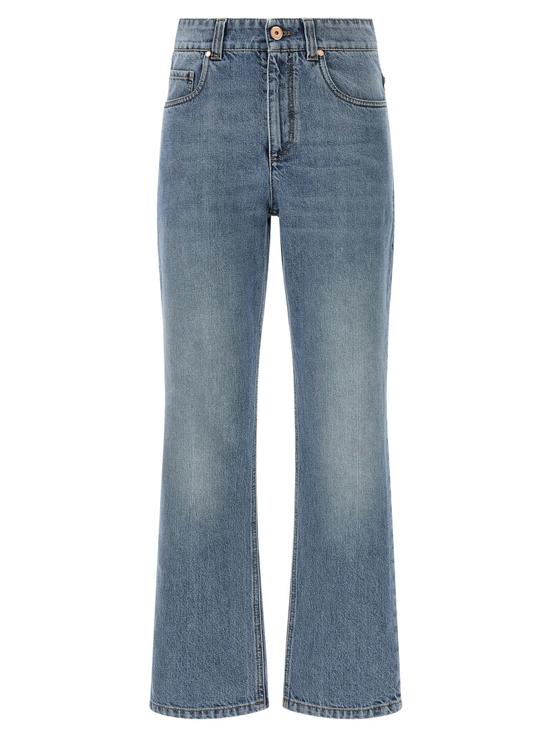 Brunello Cucinelli Blue Cotton Relaxed Fit Jeans