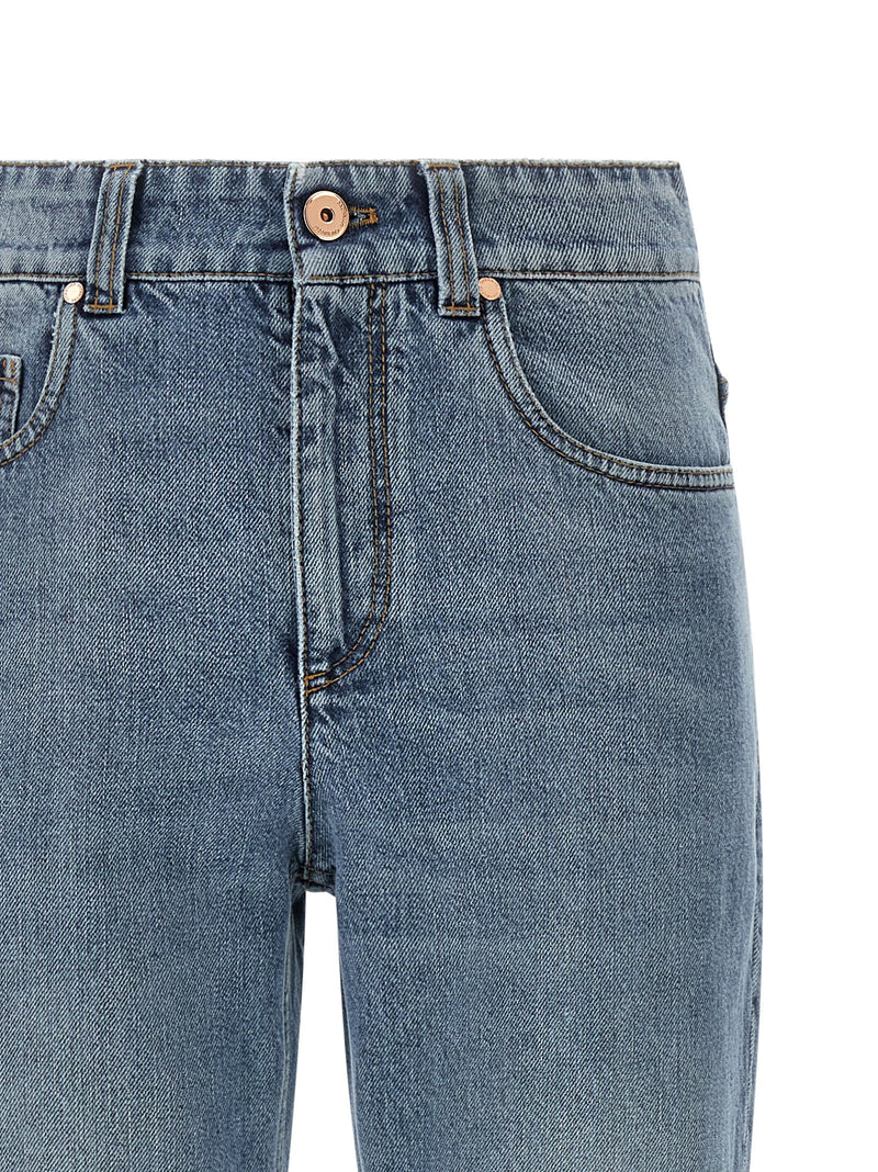 Brunello Cucinelli Blue Cotton Relaxed Fit Jeans