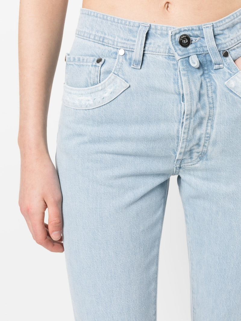 032C Patchwork organic cotton jeans | Urbalenti™ NYC