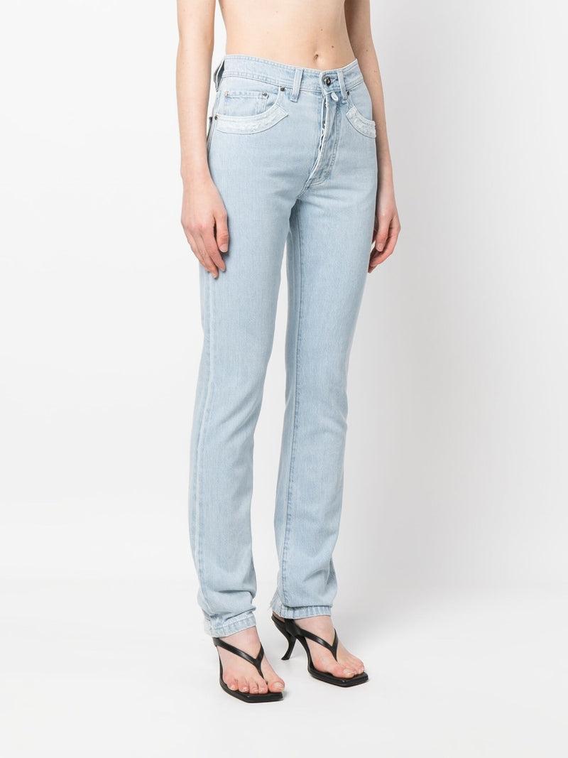 032C Patchwork organic cotton jeans | Urbalenti™ NYC