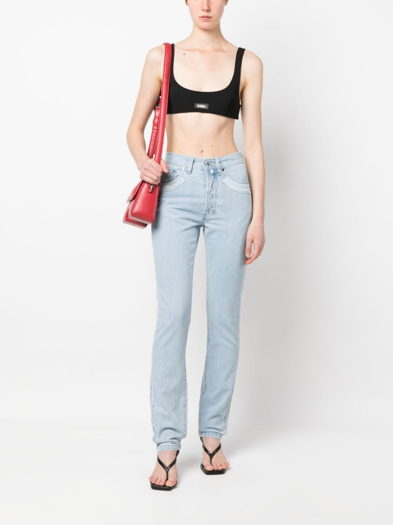 032C Patchwork organic cotton jeans | Urbalenti™ NYC