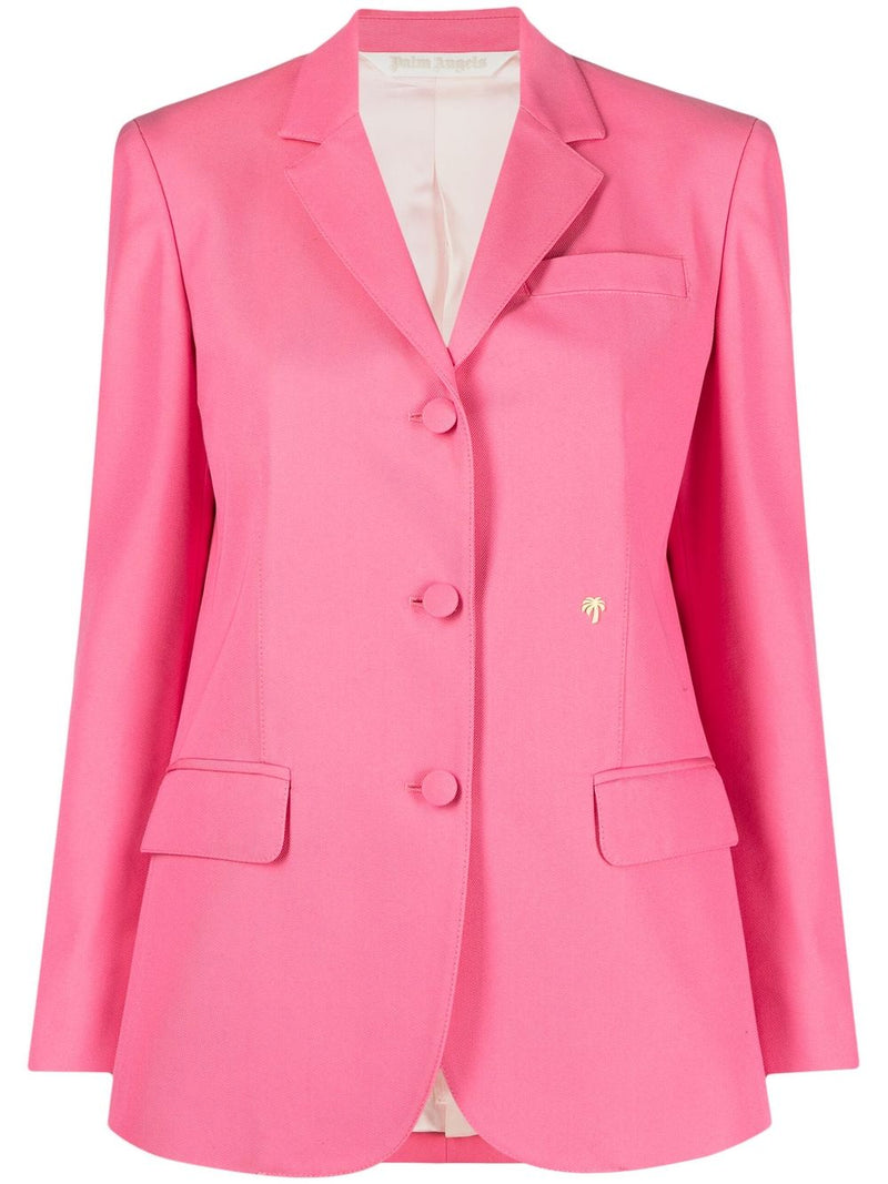 Palm Angels Cotton single-breasted blazer jacket - Style FAB0013210 | Ur... | Urbalenti™ NYC