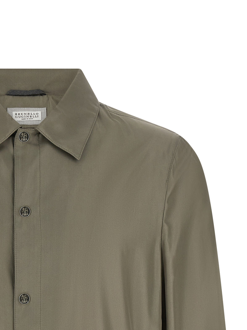 Brunello Cucinelli Bicolor Silk Full-Length Jacket