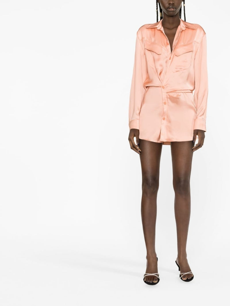 Off White twist-detail shirt dress | Urbalenti™ NYC
