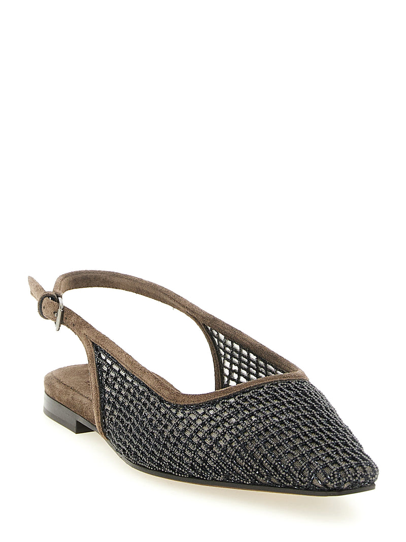 Brunello Cucinelli Brown Calfskin Ballet Flats
