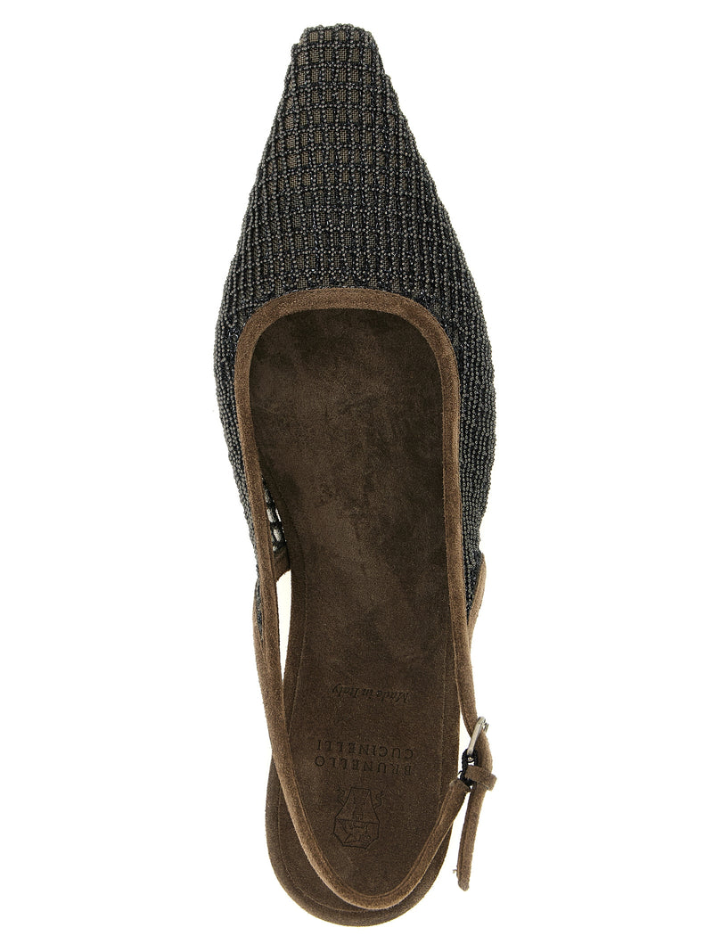 Brunello Cucinelli Brown Calfskin Ballet Flats