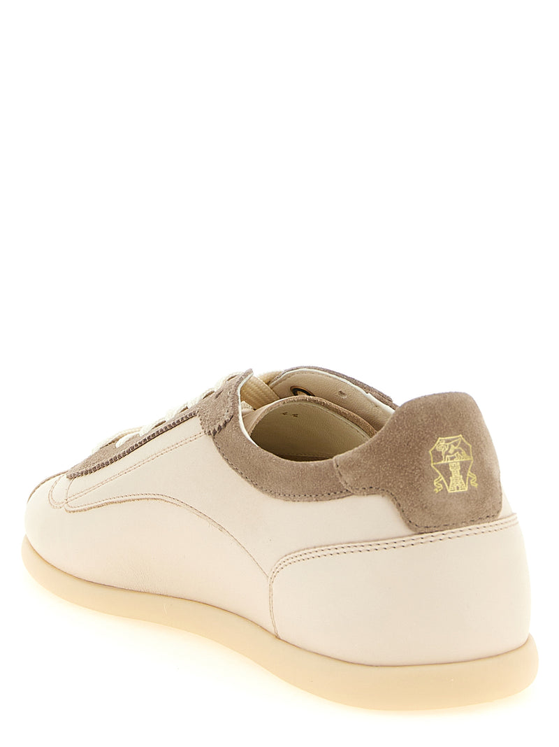 Brunello Cucinelli Beige Calfskin Low Top Sneakers