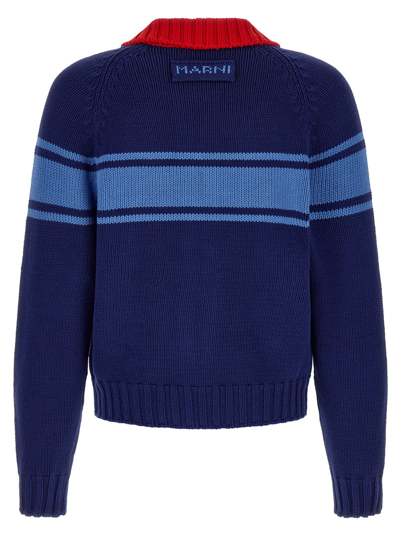 Marni Blue Cotton Cardigan