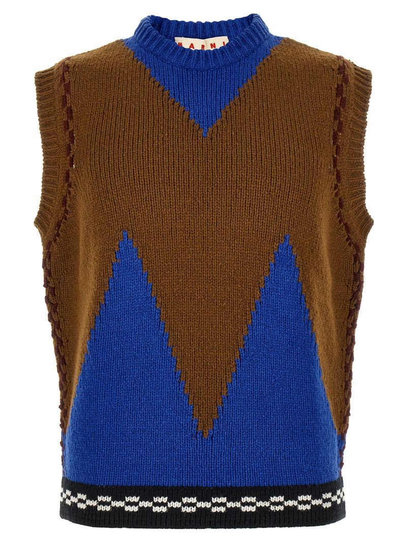 Marni Multicolor Wool Sleeveles Sweater