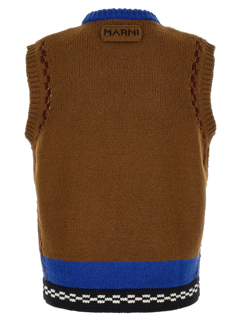 Marni Multicolor Wool Sleeveles Sweater
