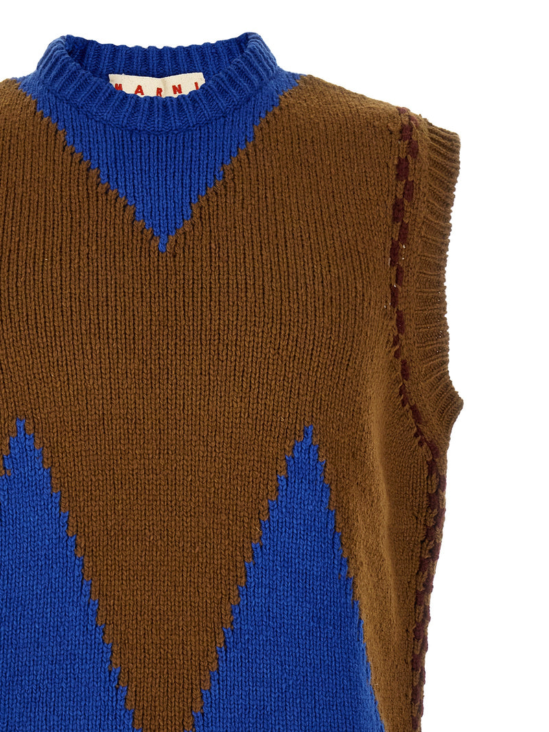 Marni Multicolor Wool Sleeveles Sweater