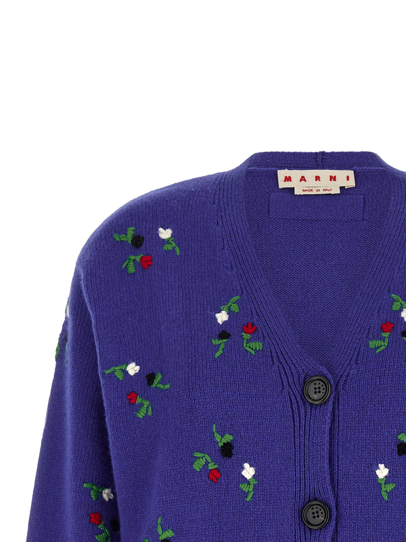 Marni Blue Virgin Wool Cardigan