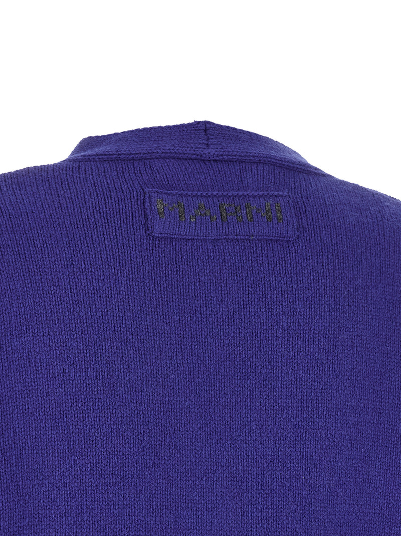 Marni Blue Virgin Wool Cardigan